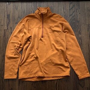Patagonia Baselayer Capilene Orange Longsleeve Pullover Quarter Zip